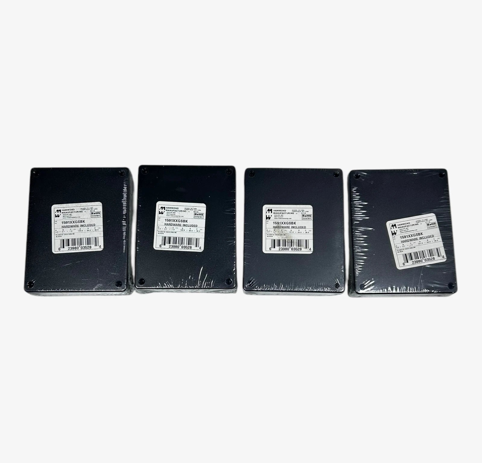 Set of 4 Plastic Enclosures for Hammond Manufacturing 1591XXGSBK (N/A)