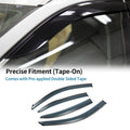 Set of 4 Window Deflectors for Chevrolet Malibu (2013–2015) Black Vent Visors