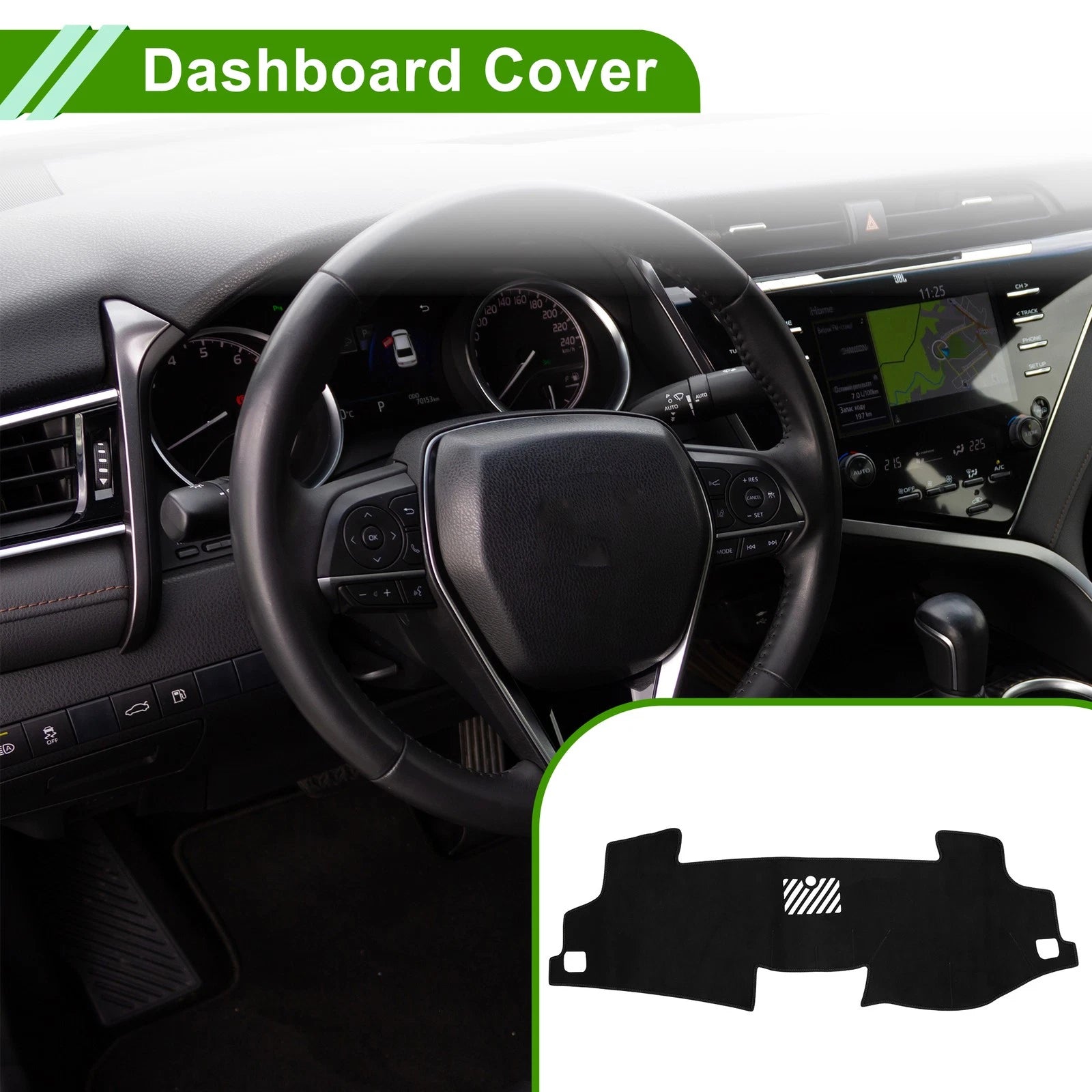 Dashboard Cover Mat for Toyota Camry (2017–2024) Sun Protector Black