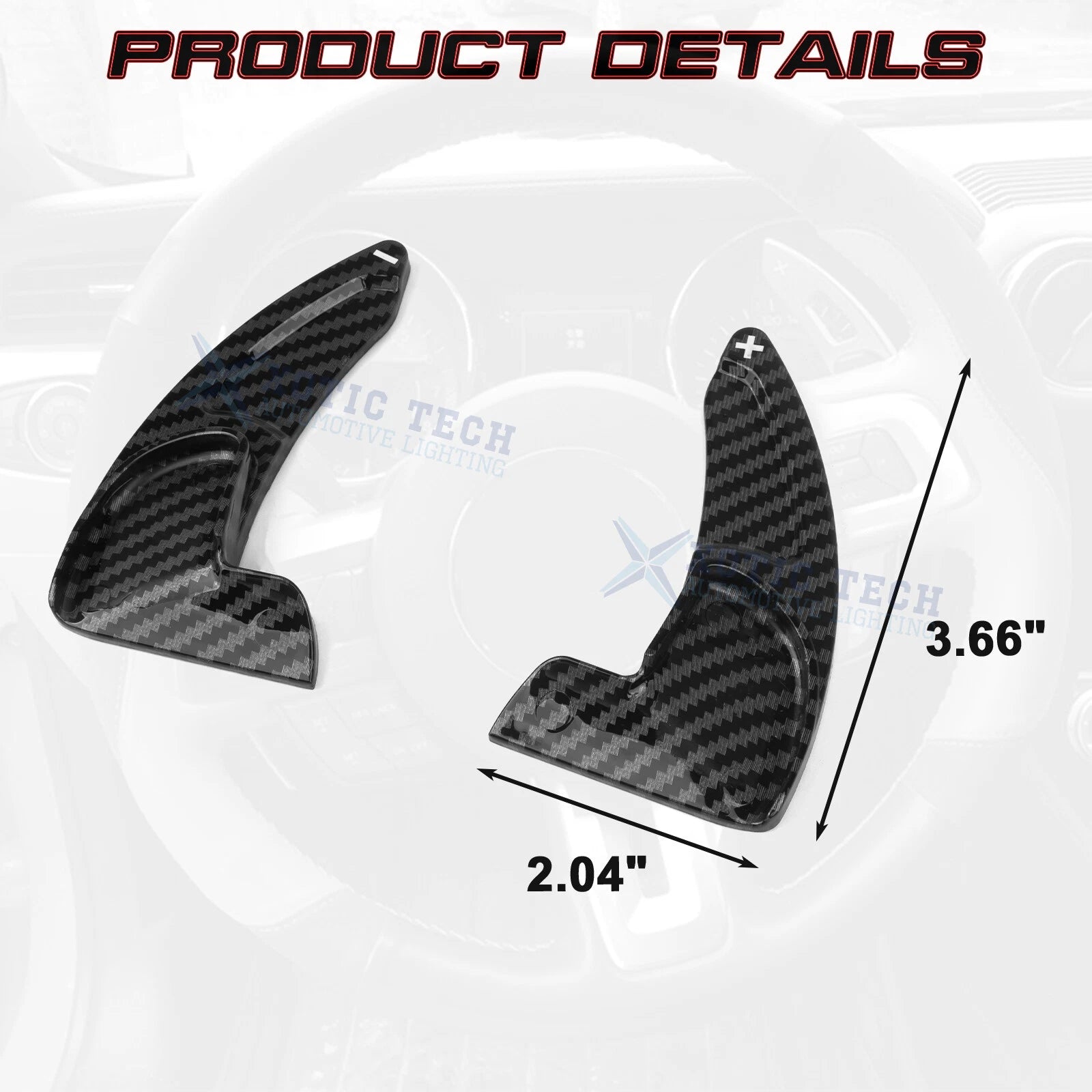 Carbon Fiber ABS Paddle Shifter Extension for Dodge (2015-2024)