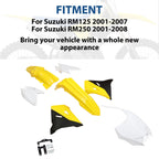 Complete Plastics Kit Fairing Bodywork for Suzuki RM125 RM250 (2001–2008)