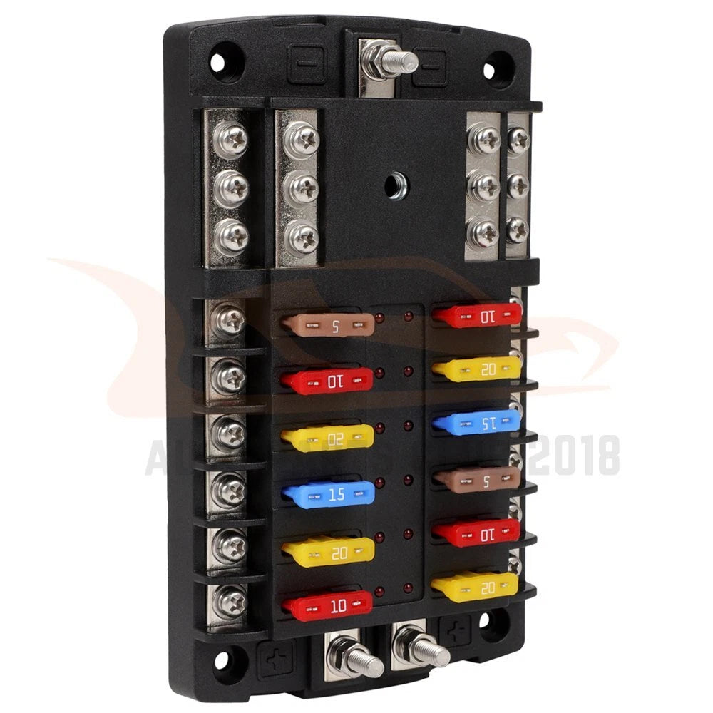 12 Way ATC ATO Blade Fuse Box for All Vehicles (Universal)