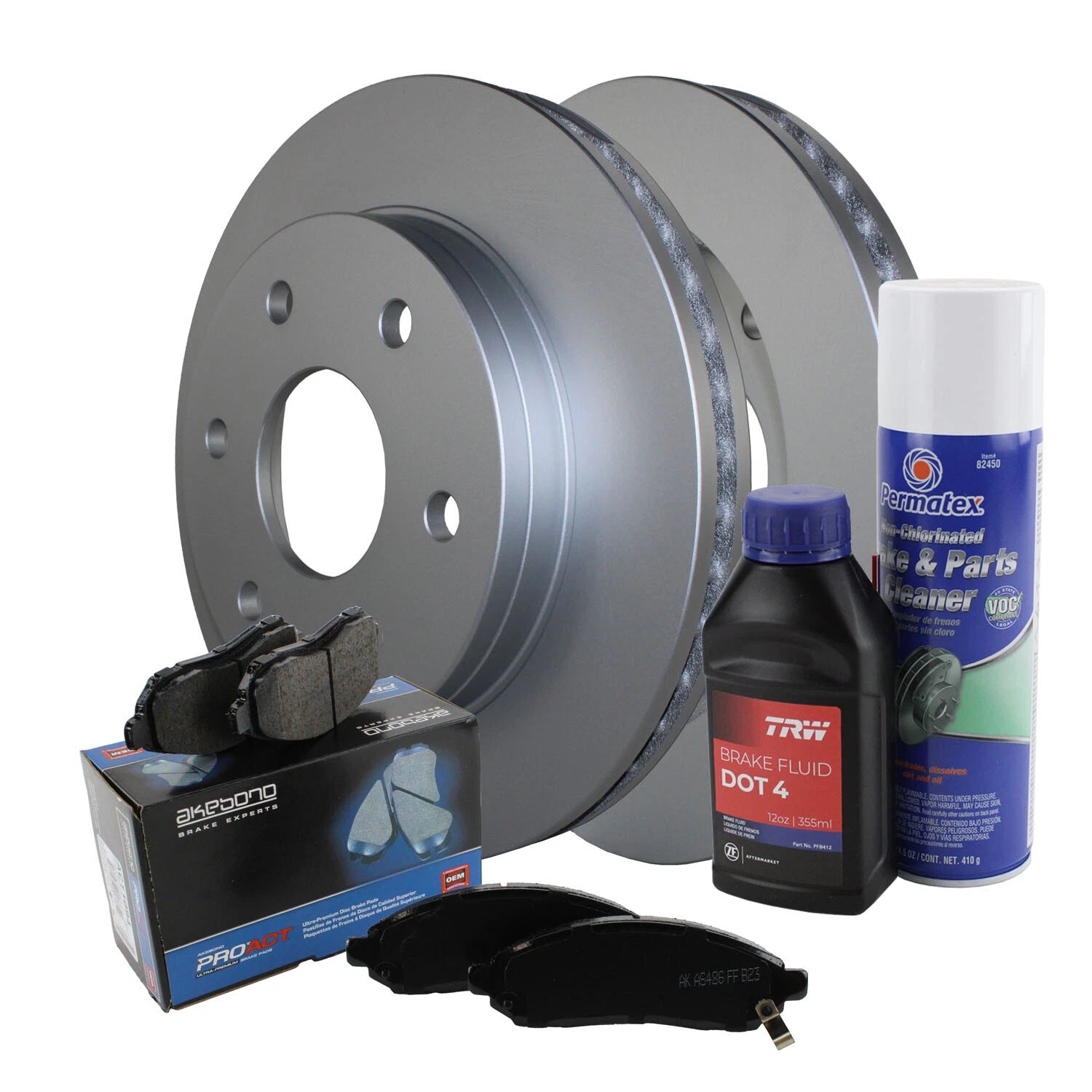 Front Brake Kit with 305mm Disc Rotors & Akebono Pads for Cadillac Chevrolet GMC