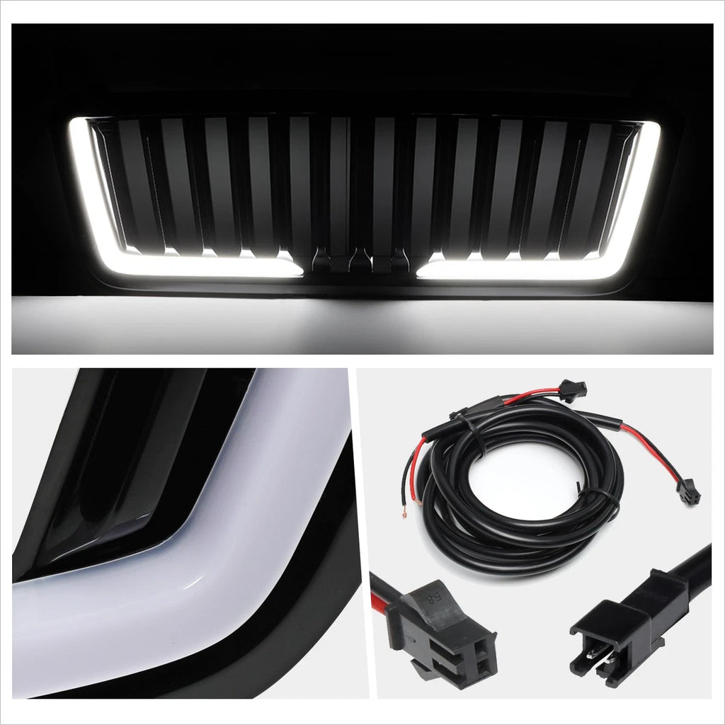 Vertical Fence ABS Front Bumper Grille Frame w/LED Light Bar for Ford F150 (2004–2008)
