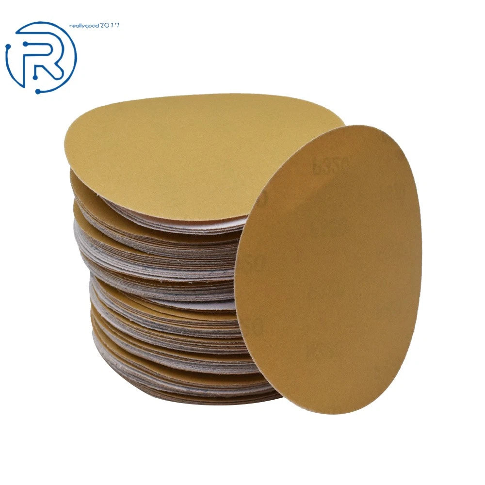 100 Pack 6" Aluminum Oxide 320 Grit Hook Loop Sanding Discs