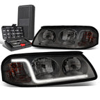 LED DRL Tube Headlights for Chevy Impala (2000–2005) - Smoked Clear
