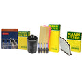 Set of 4 Mann Filters & 4 Denso U-Groove Spark Plugs for Audi VW 2.0