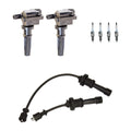Set of 2 Ignition Coil Wires & 4 Platinum Spark Plugs for Optima, Santa Fe