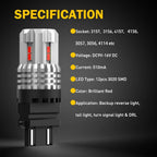 2X AUXITO 3157 3156 Red 12SMD Tail Brake Stop/Parking LED Light Bulbs for