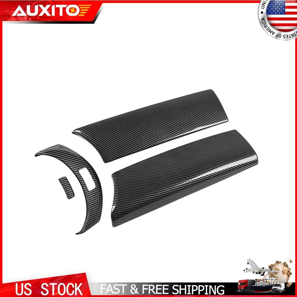 2X Carbon Fiber Console Armrest Button Cover Trim for Benz C Class W205 (2015–2020)