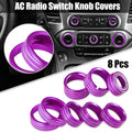 8 Pcs Purple AC Radio Switch Knob Cover for Chevy Silverado, GMC Sierra (2014–2018)