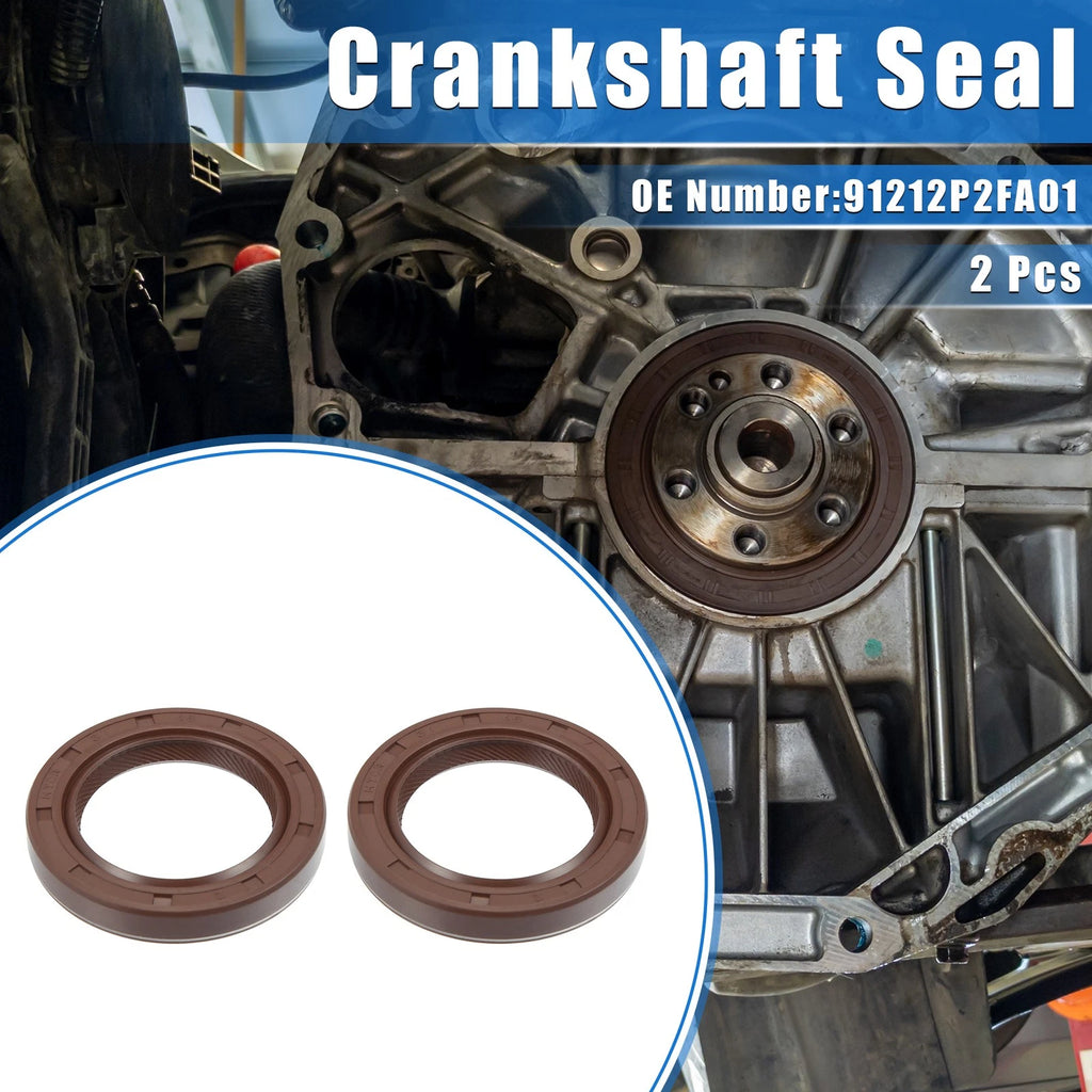 2X Crankshaft Seal No. 91212P2FA01 for Honda Civic (1992–2000)
