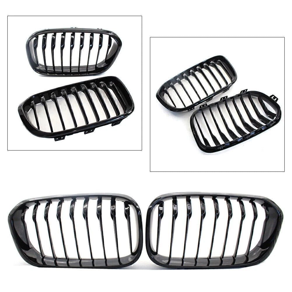 Black Pair Upper Grilles for BMW F20 F21 LCI (2015–2019)