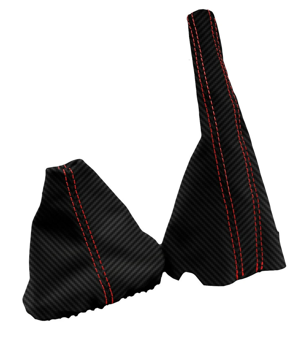 Manual & Brake Boot Cover for VW Jetta MK3 (1991–1998) Carbon Fiber Red Stitch