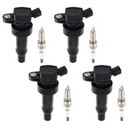Set of 4 Ignition Coils & Spark Plugs for Hyundai Accent Kia Rio Soul (2012–2019) UF652