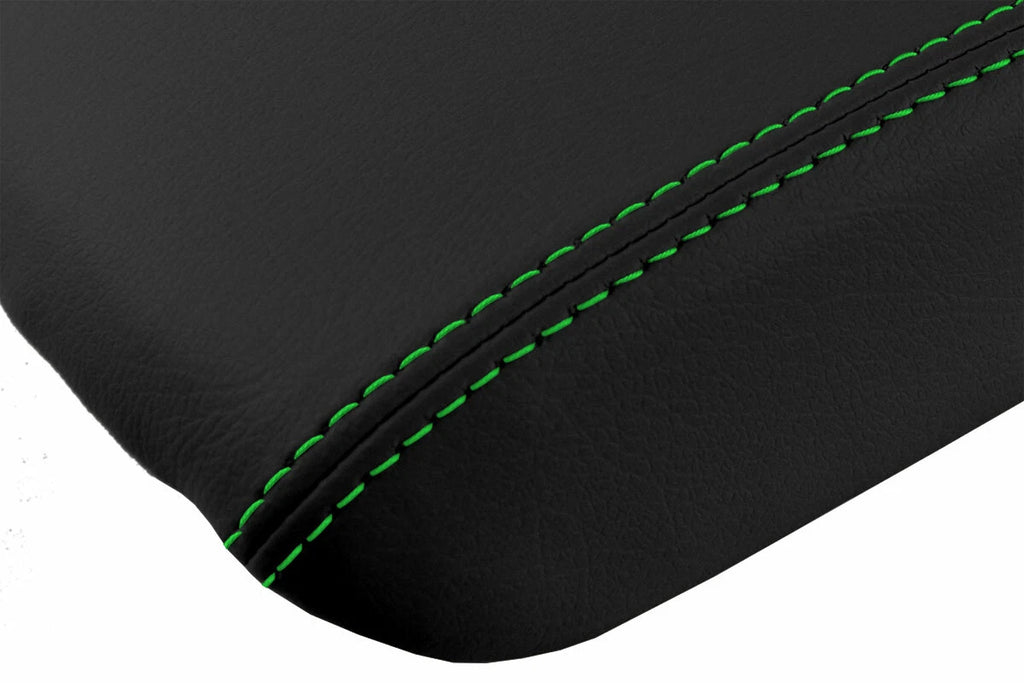 Leather Console Lid Armrest Cover for Honda Civic (2006–2011) Green Stitch