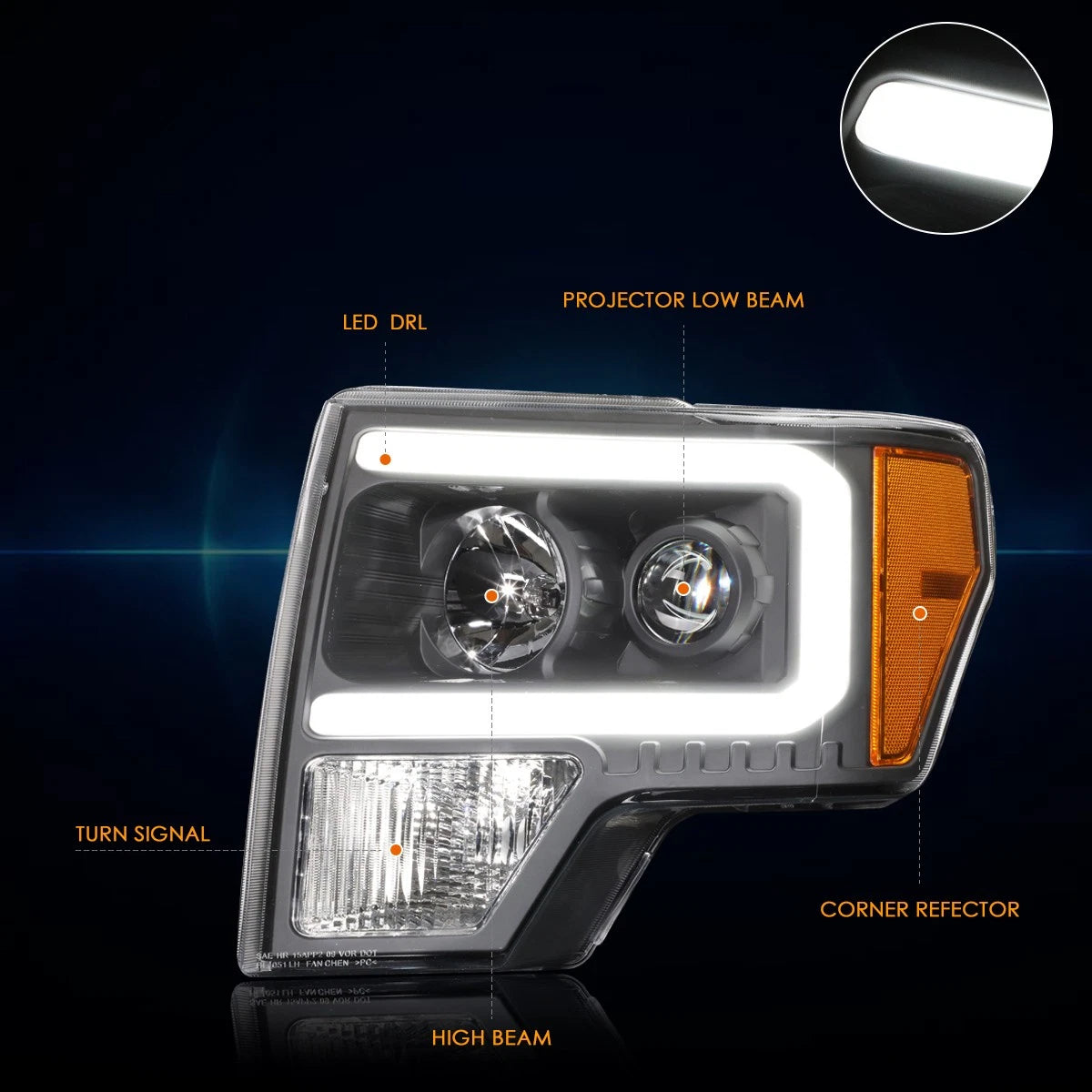 Left Side Flat Mirror Glass Lens for Mazda 3 (2014–2016) w/Blind Spot