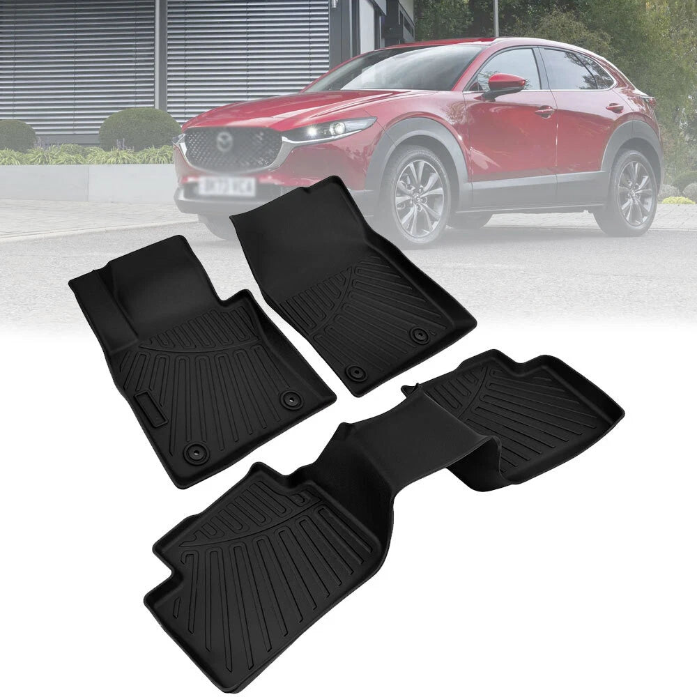 Floor Mats Set of 4 for Mazda CX-30 (2020–2024) All-Weather TPE Rubber