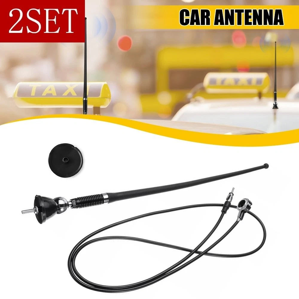 Set of 2 Black Power Radio Antennas for Toyota Sienna (1998–2016)