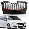 Mesh Grille for VW GTI GLI Jetta MK5 (2006–2009) - Black Badgeless with Red Trim