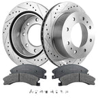 Disc Brake & Pad Kit for Chevy Silverado 2500 HD (2011–2019) Cross-drilled