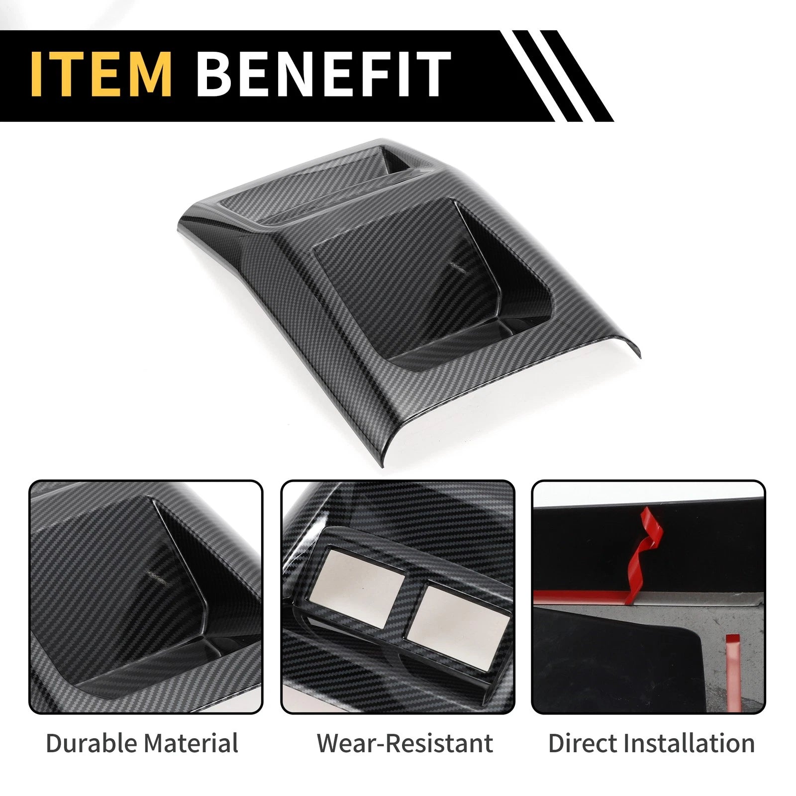 Central Armrest AC Vent Cover Trim for Chevy Colorado (2023–2024) Carbon Fiber