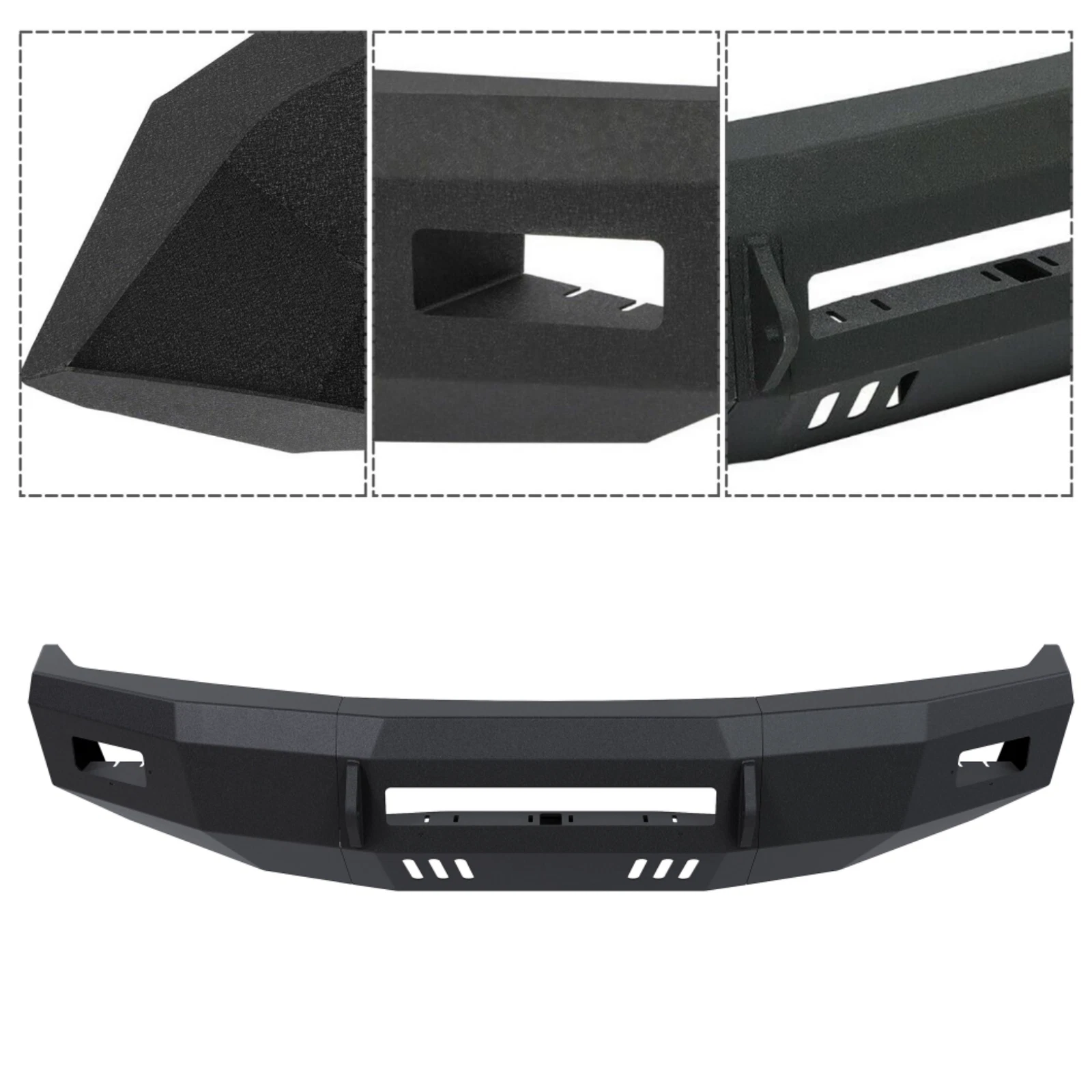 Steel Front Bumper for Ford F250 F350 Super Duty (2008–2010) Black Powder Coated