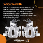 Rear Disc Brake Calipers with Bracket for Volkswagen Golf (2006–2010)