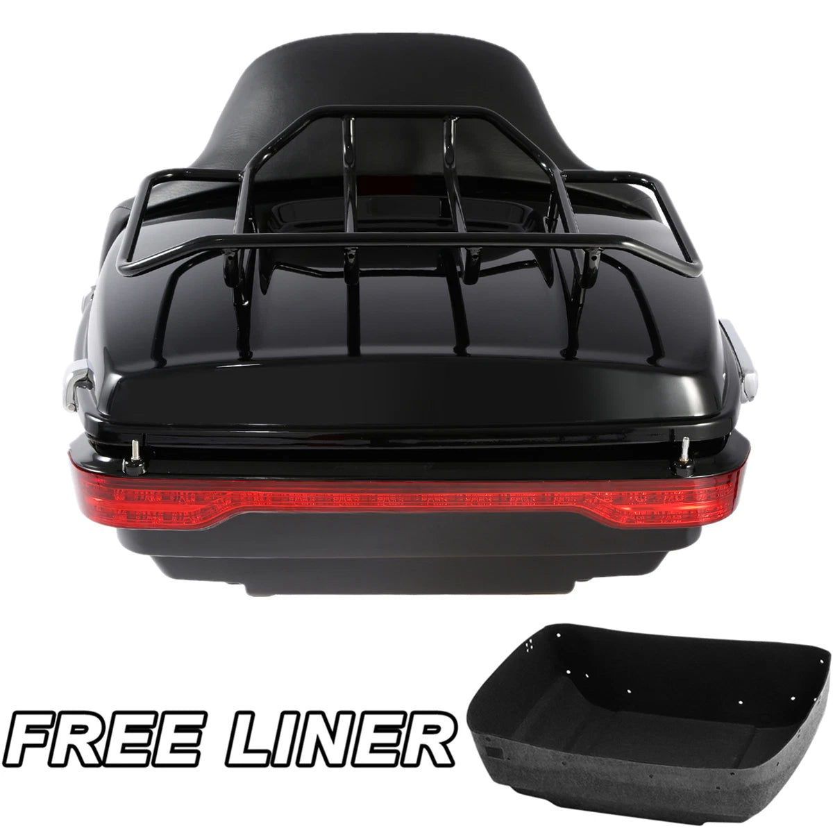 Trunk Backrest & Tail Light Mount Rack for Harley Touring (2014–2025)