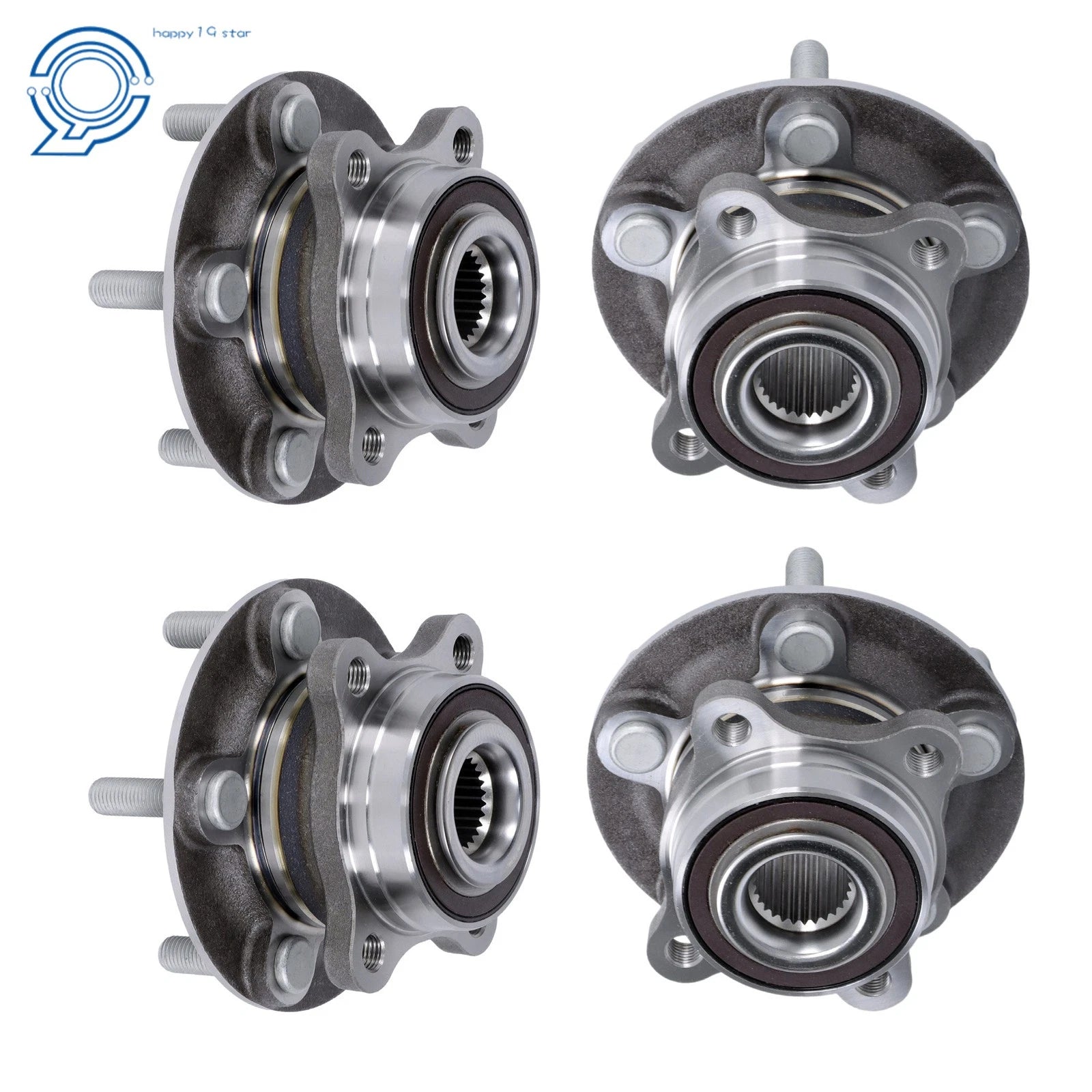 Set of 4 Wheel Bearing Hubs for Ford Fusion Lincoln MKZ (2013–2016)