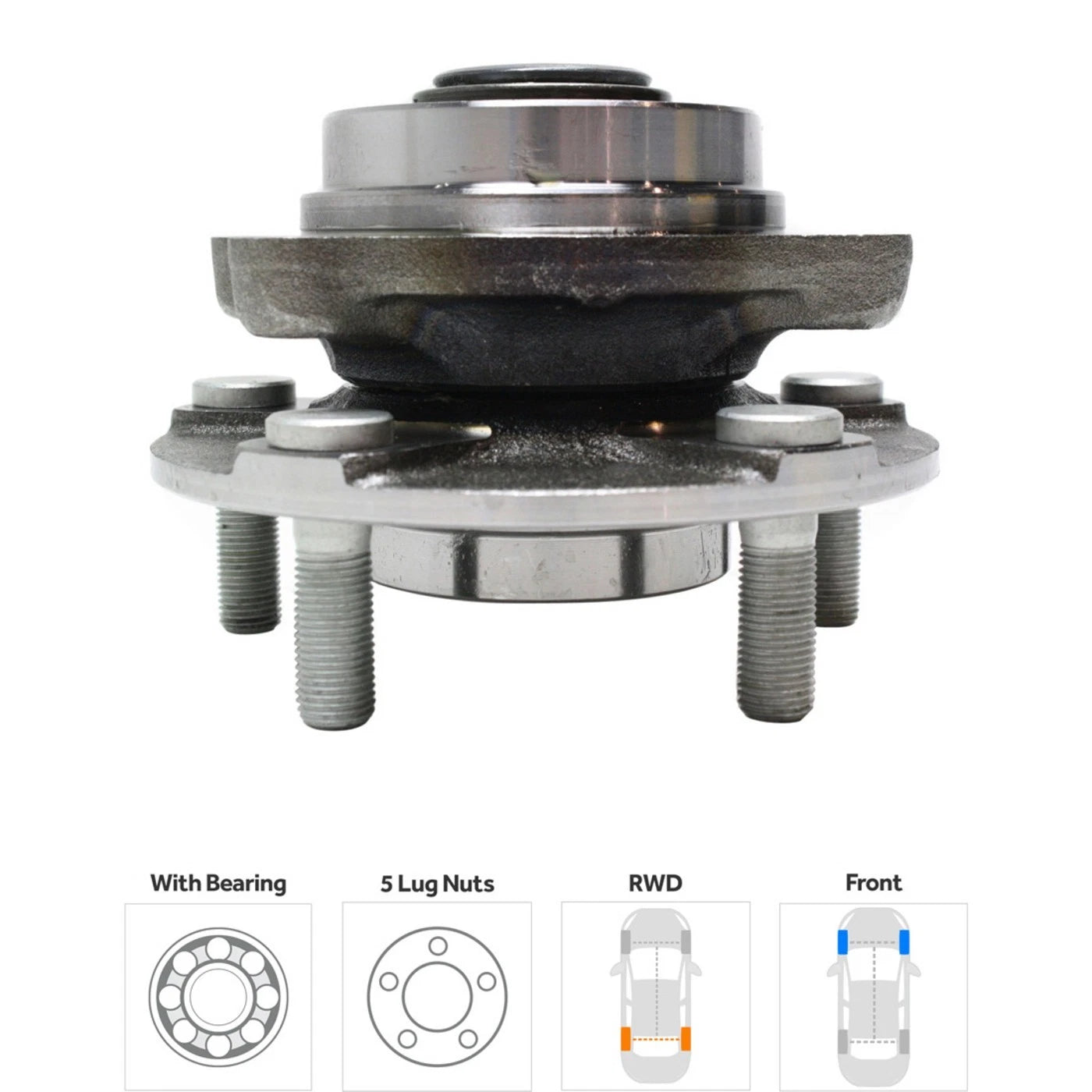 Wheel Hubs for Infiniti G35 (2003–2007) Front & Rear with Bearing RWD