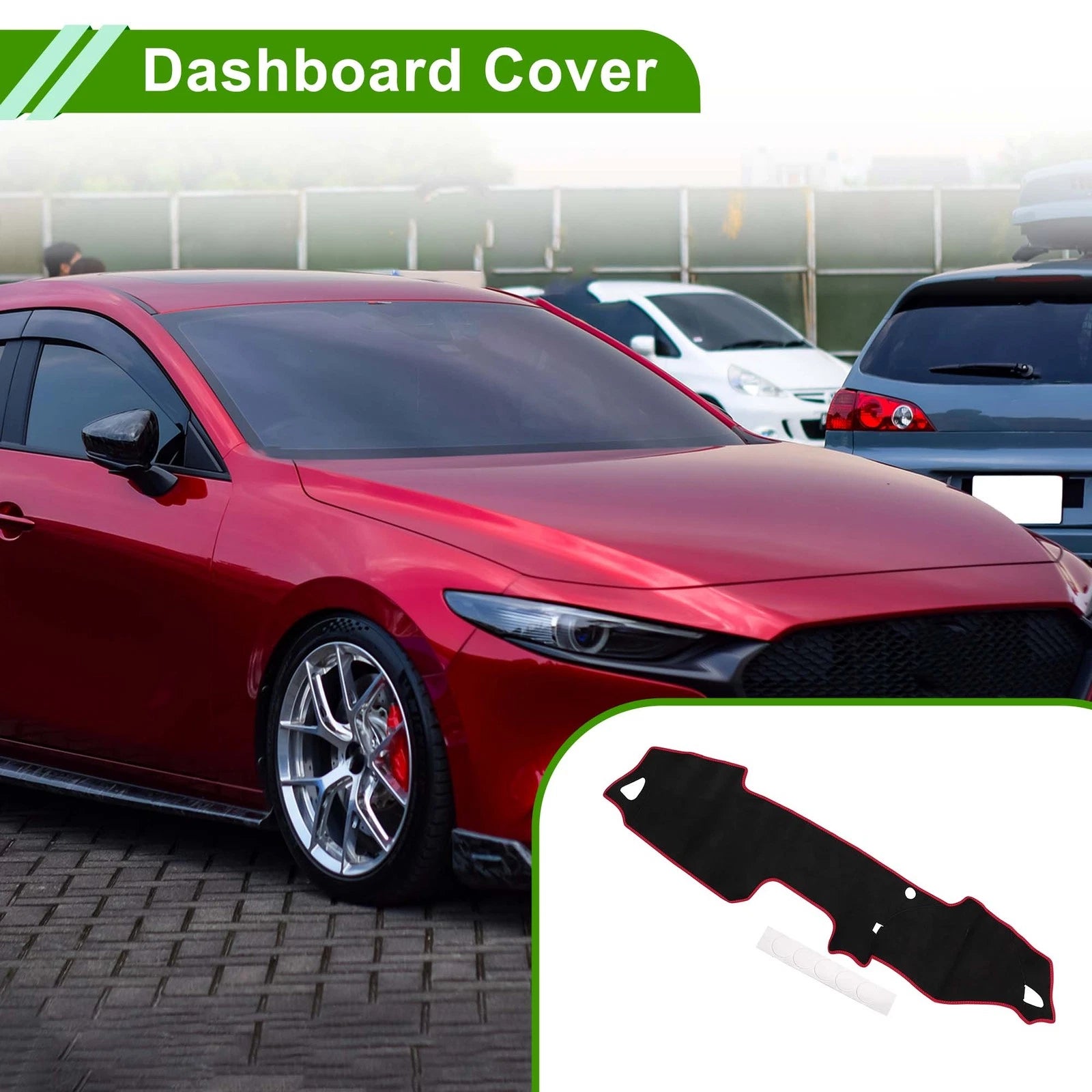 Dashboard Cover Mat for Mazda MX-5 ND RF Miata (2015–2020) Black Red