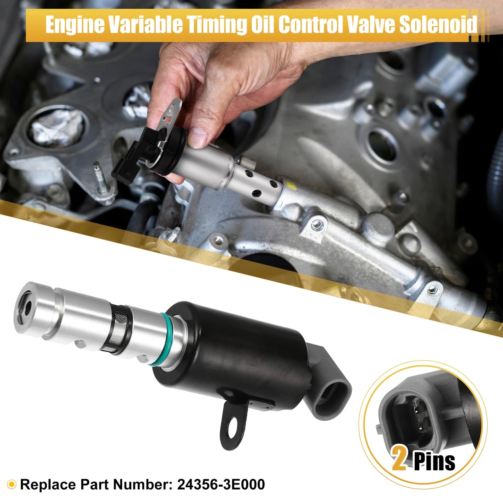Oil Control Variable Valve Timing Solenoid 24356-3E000 for Kia Optima (2006–2010)