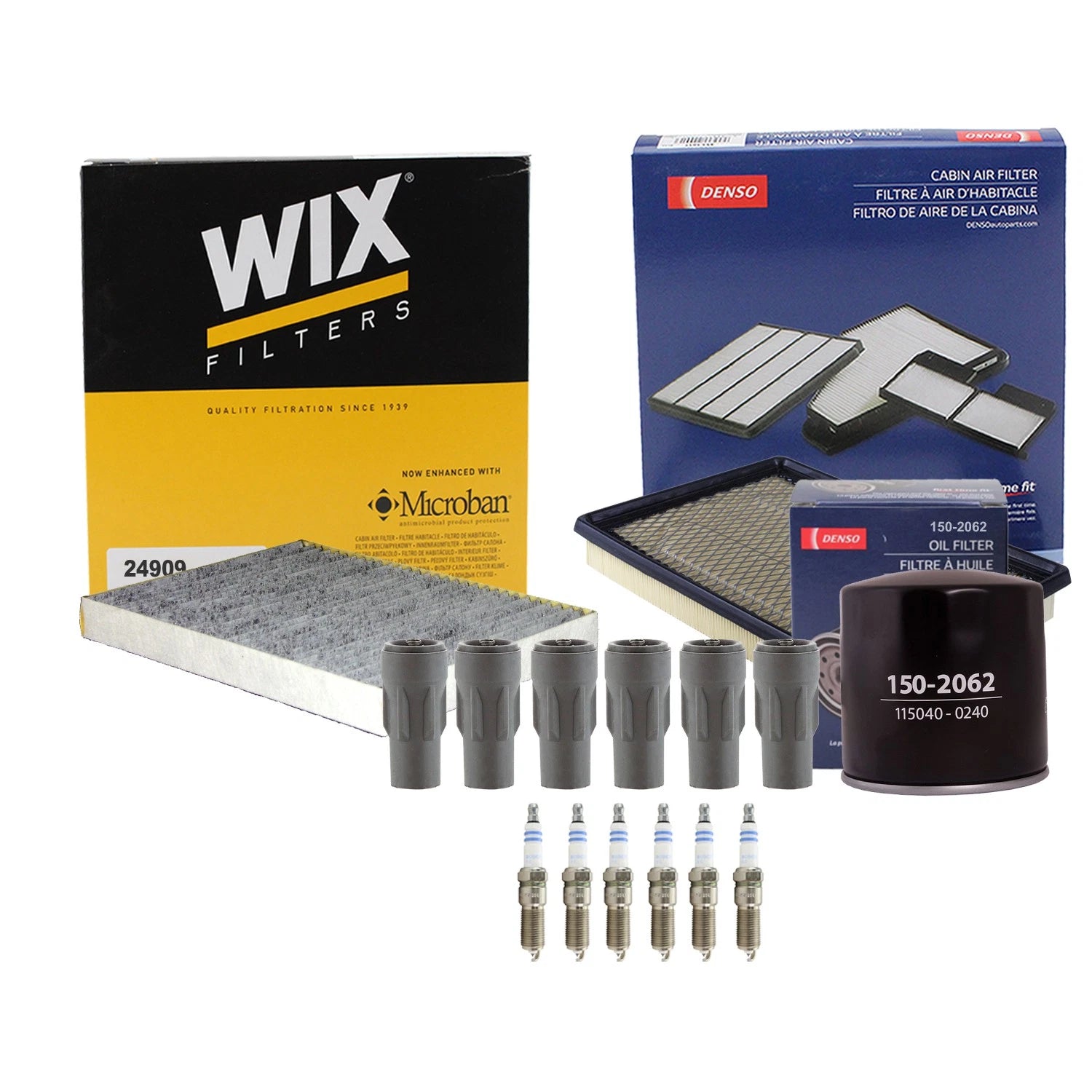 Set of 6 Denso Spark Plugs & Boots for Dodge Charger Magnum (2005–2008)