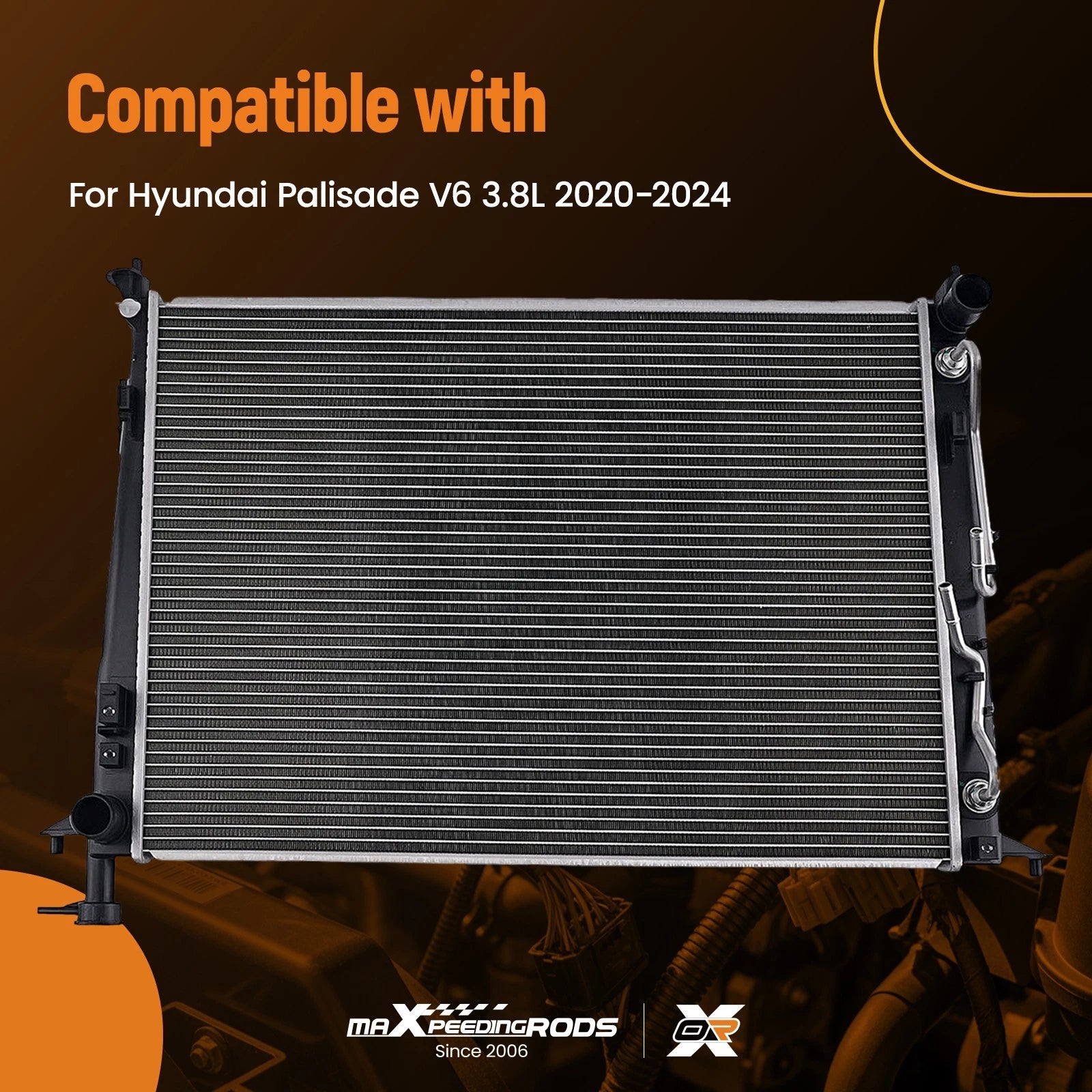 Cooling Radiator for Hyundai Palisade 3.8L (2020–2024) CU13857 Crossflow