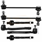 Set of 6 Inner Outer Tie Rods & Sway Bar End Links for Kia Forte (2010–2013)