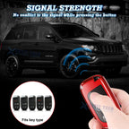 Glossy TPU Red Key Fob Shell Case for Jeep Chrysler Dodge (2014-2024)