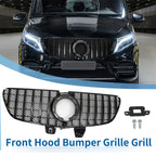 Front Upper Bumper Grille for Mercedes-Benz V-Class (2020-2024) Glossy Black