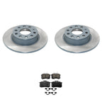 DuraGo Rear Rotors & Akebono EURO Ceramic Brake Pads Kit for Eos Golf Jetta (2006–2015)