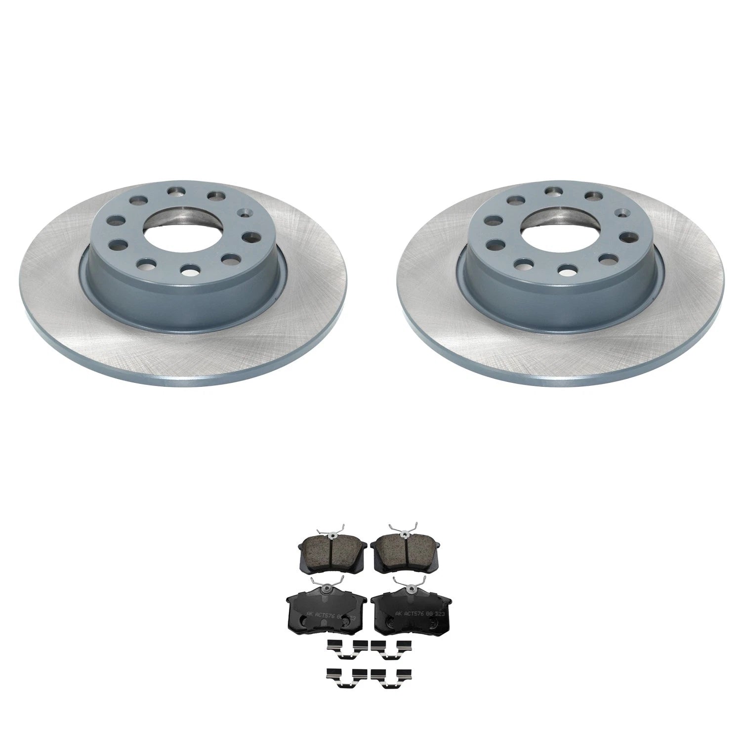 DuraGo Rear Rotors & Akebono EURO Ceramic Brake Pads Kit for Eos Golf Jetta (2006–2015)