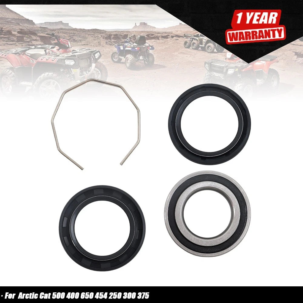 Front Wheel Hub Bearings Seals Kit for Arctic Cat 400 500 650 (2000–2023)