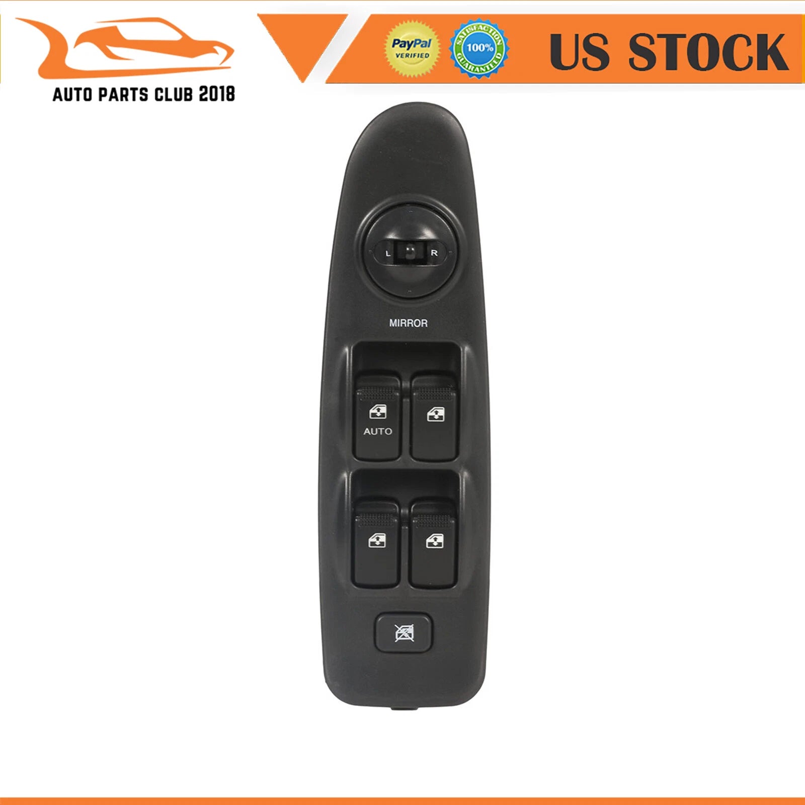 Window Switch for Hyundai Elantra (2001–2006) - Front Driver Side, Black