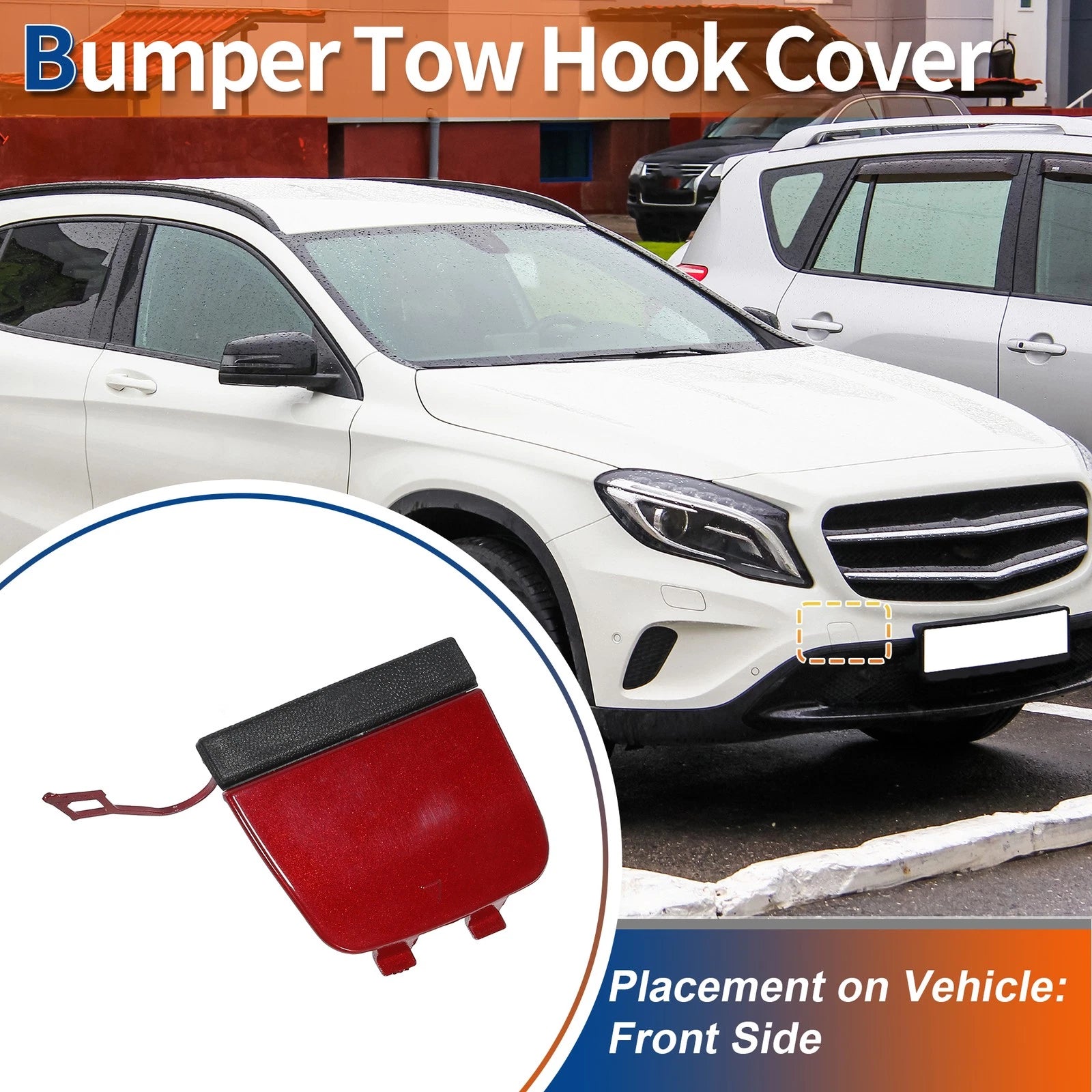 Tow Hook Cover for Mercedes-Benz GLA X156 (2014–2020) No.A1568850722 Red