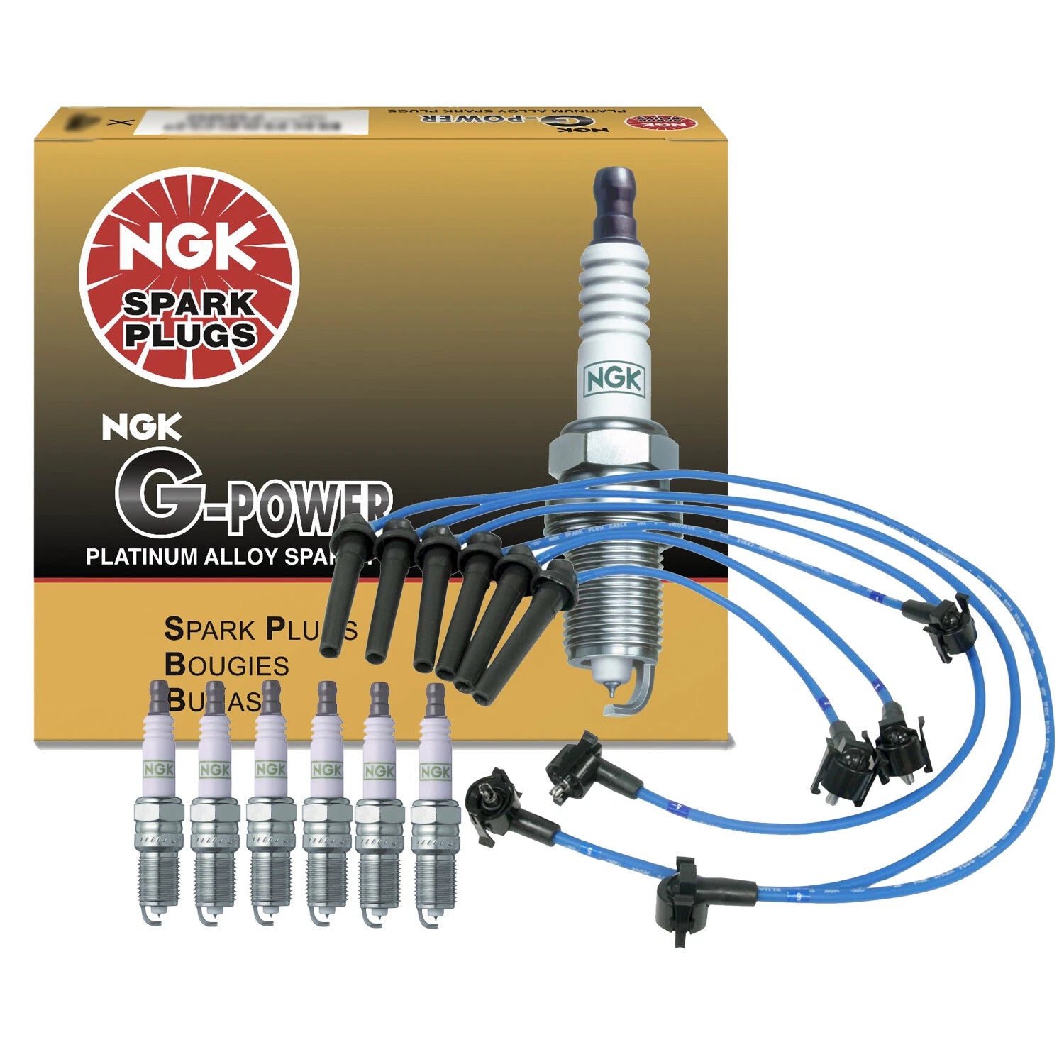 NGK 6 G-Power Platinum Spark Plugs Kit for Ford Mercury 2.5 V6 (1995–2005)