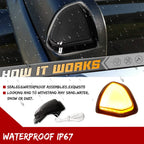 Smoked Switchback LED Side Mirror Signal Lights for Dodge Ram 1500 2500 3500 (2010–2023)