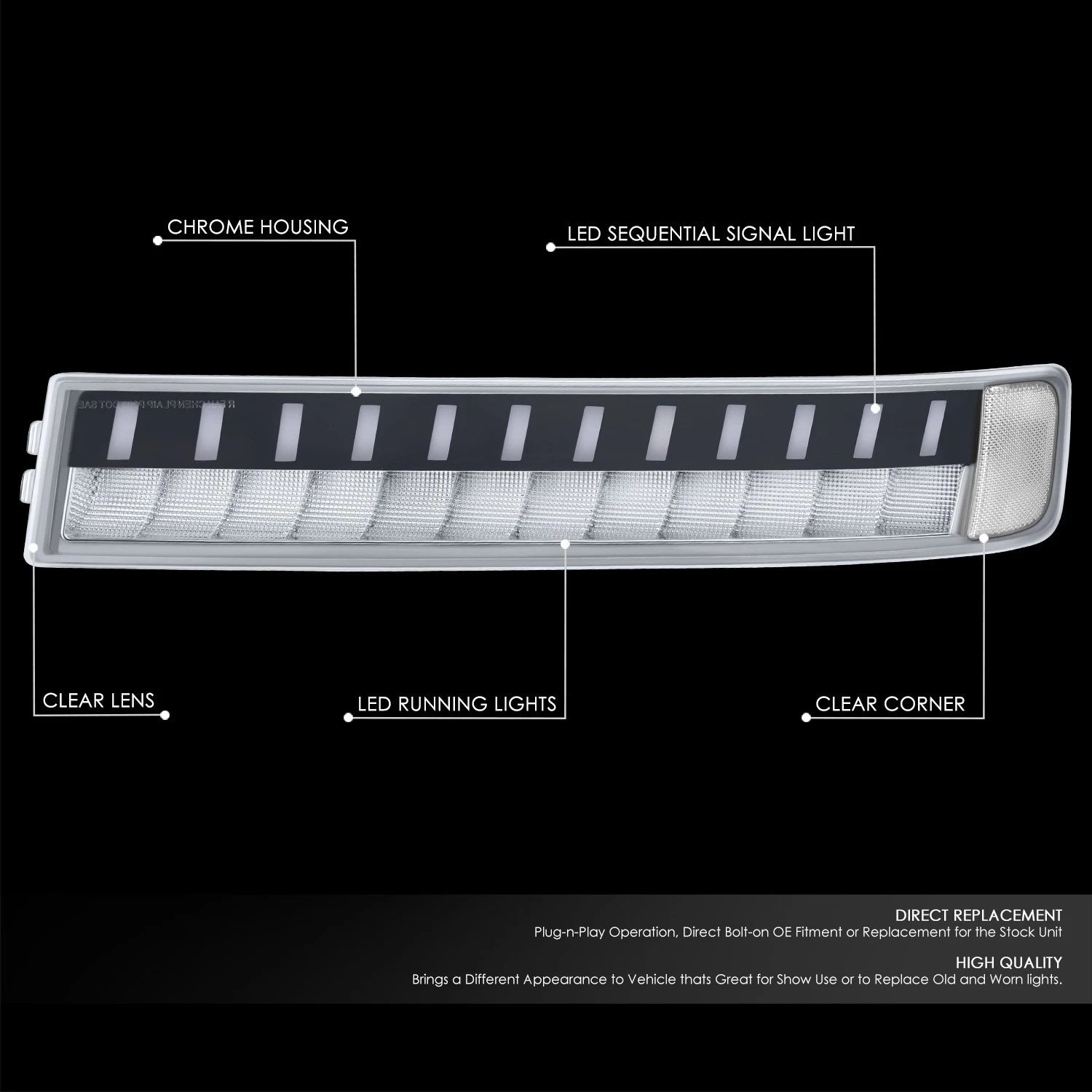 Sequential LED DRL Bumper Lights for Express Savana 1500-3500 (2003–2023)