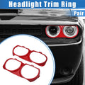1 Pair Headlight Trim Rings for Dodge Challenger (2015–2023) Red 703820285779