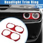 1 Pair Headlight Trim Rings for Dodge Challenger (2015–2023) Red 703820285779