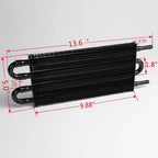 4 Row Transmission Oil Cooler with Hose & Mounting Kit for Auto-Manual