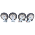Set of 4 Heavy Duty Rubber Caster Wheels 8" (2 Swivel, 2 Fixed) 440Lbs